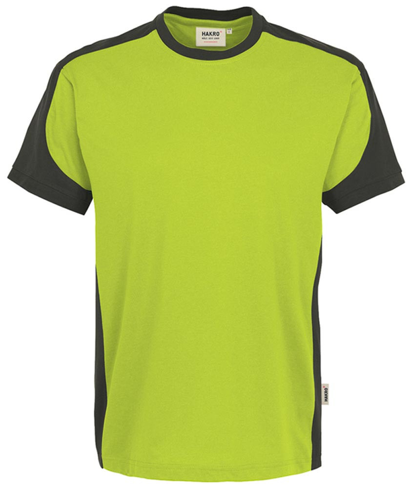 T-Shirt-Contrast MikraLinar, Farbe kiwi/anthrazit, Gr. L - Lüttmann Shop